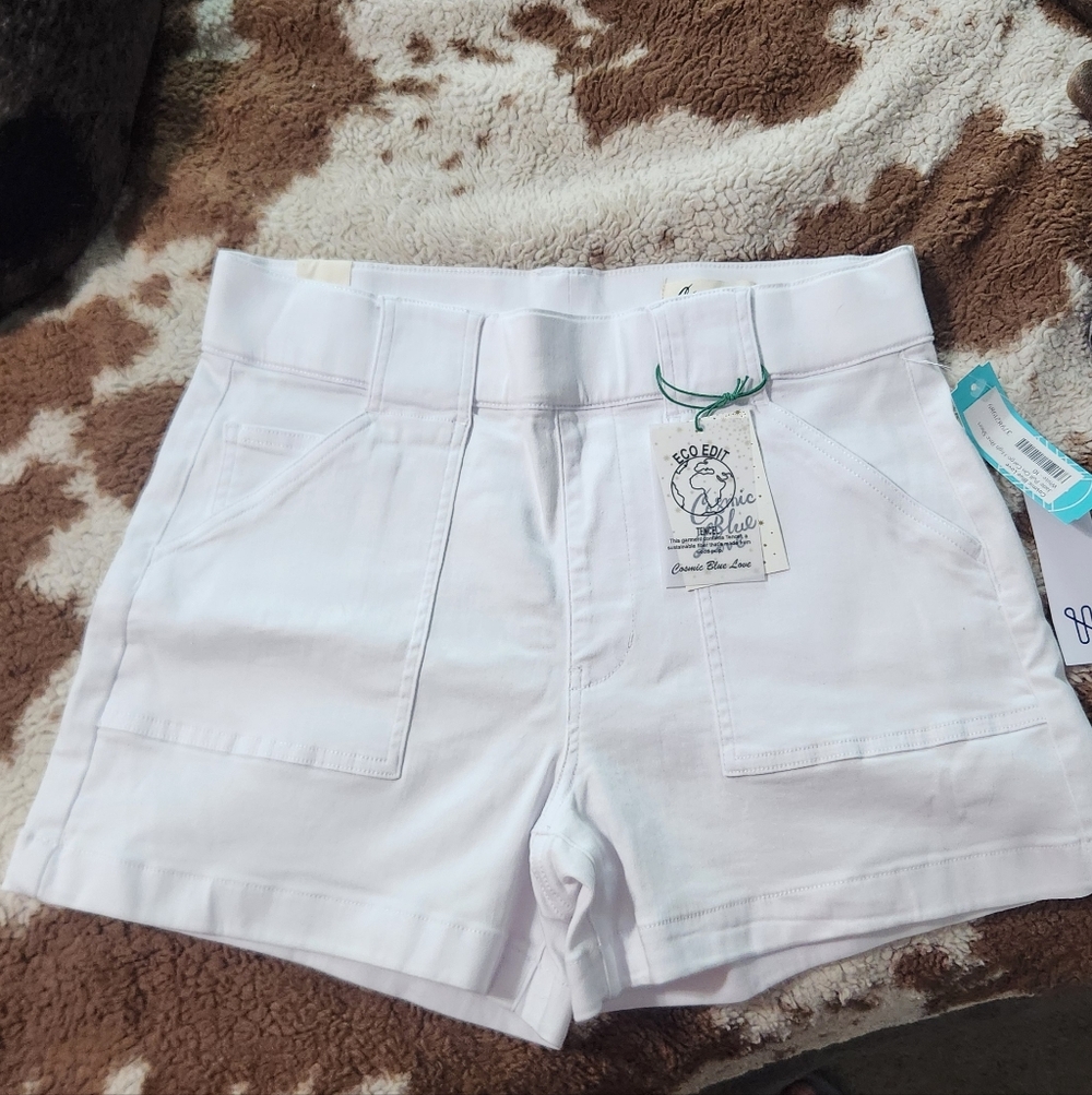 Cosmic Blue Love White Shorts - Womens Size 30